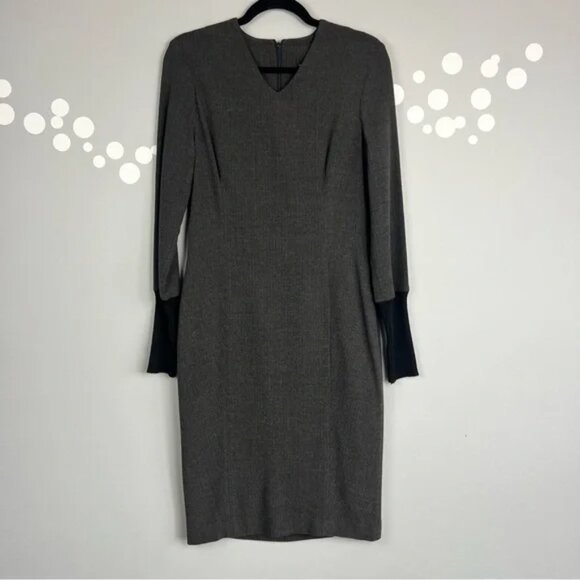 Industria Italian Wool Knit Long Sleeve Sheath Dress - Picture 1 of 7